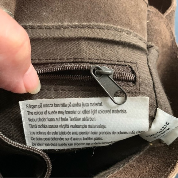 Vintage Tricolor Suede Shoulder Bag Magnetic Closure - Picture 6 of 9